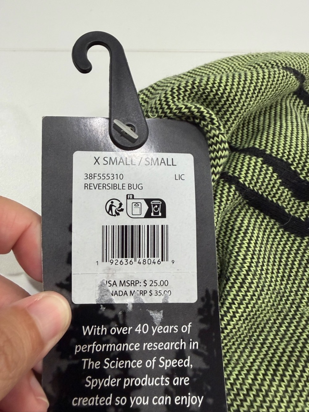 Spyder Kids XS/S Reversible Bug Beanie Youth Hat Lime Green NWT XS Small - Picture 5 of 7